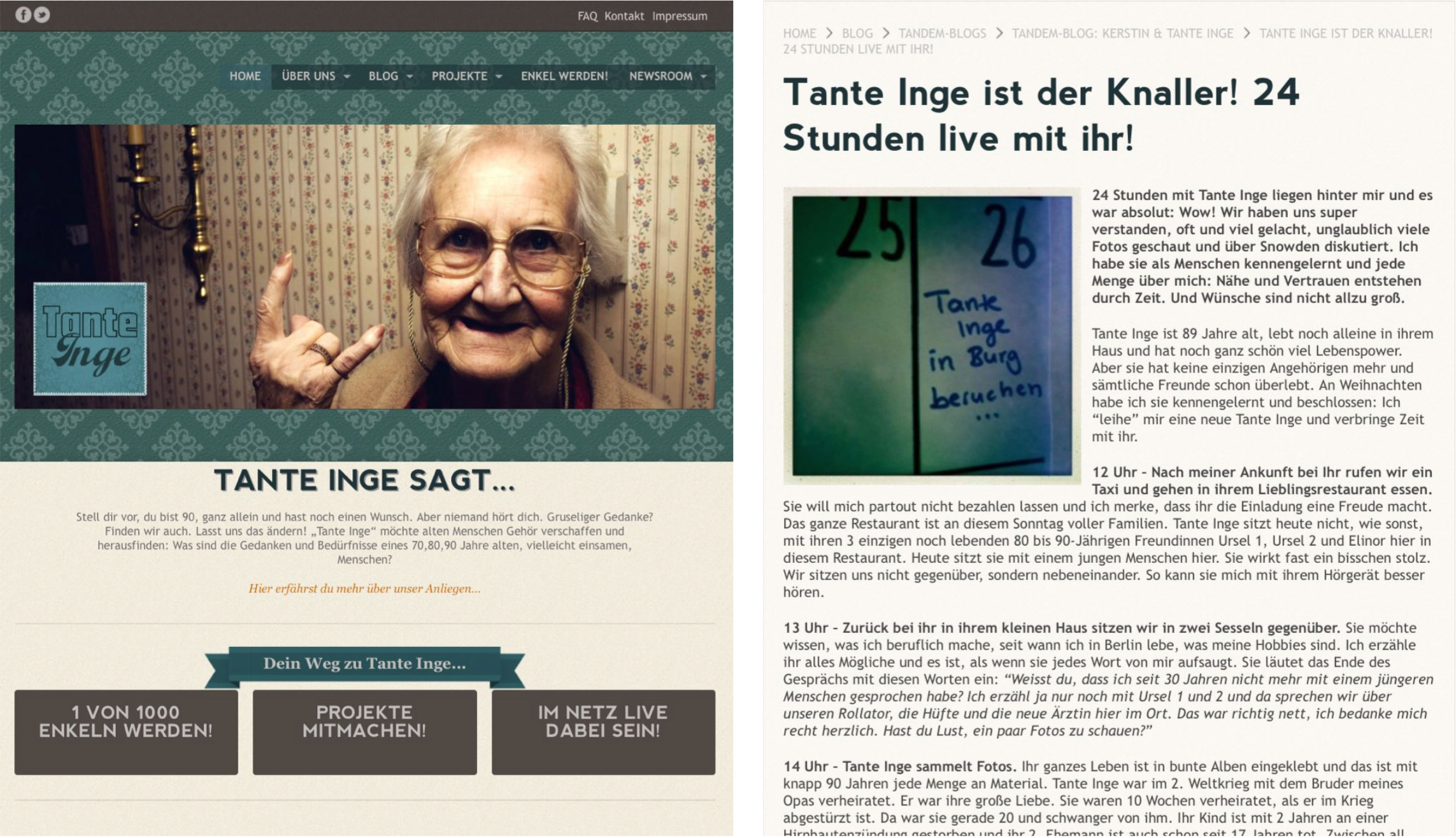 Webseite, Blog, Postkarten